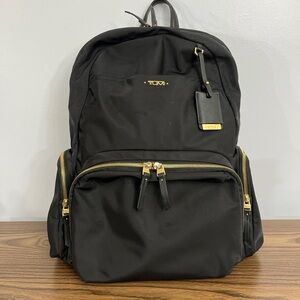 Tumi Voyageur Calais Black Backpack Business Travel Laptop Lightweight Padded